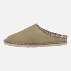Zapatillas de casa descalzas en piel serraje con forro borreguillo