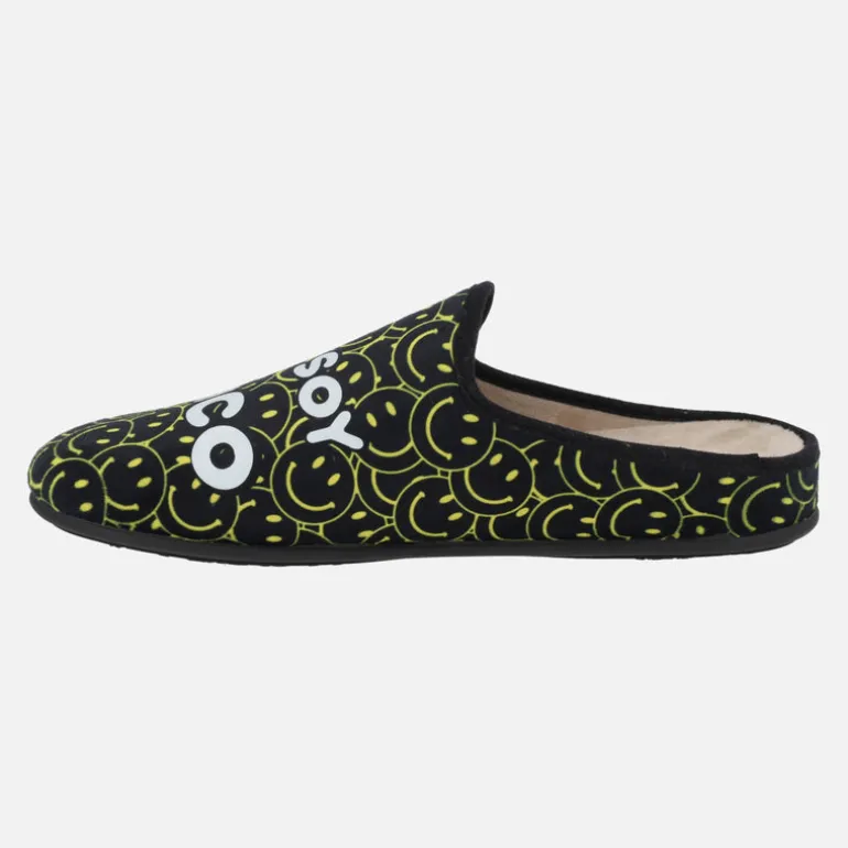 Zapatillas de casa descalzas para hombre Soy único con smileys