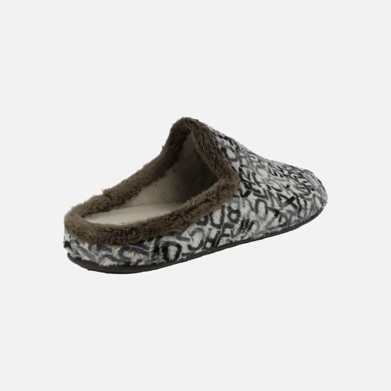 Zapatillas de casa descalzas para hombre con fondo de Letras