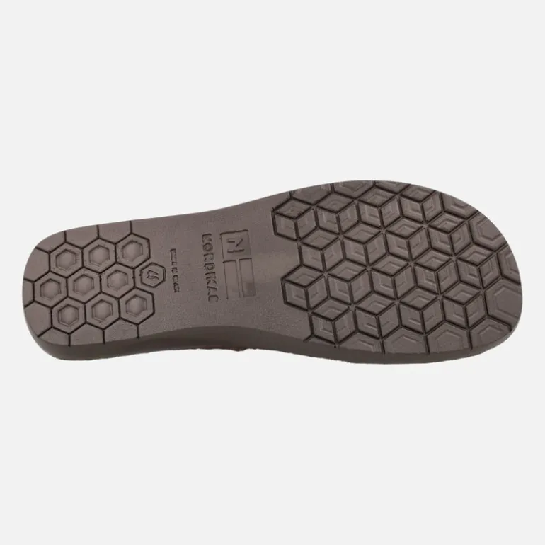 Zapatillas de casa descalzas para hombre en serraje marrón