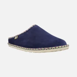 Zapatillas de casa descalzas en piel serraje con forro borreguillo