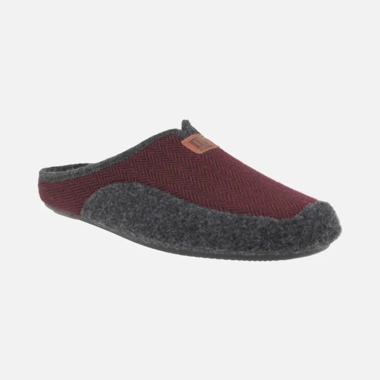 Zapatillas de casa descalzas para hombre en tejido jaspeado