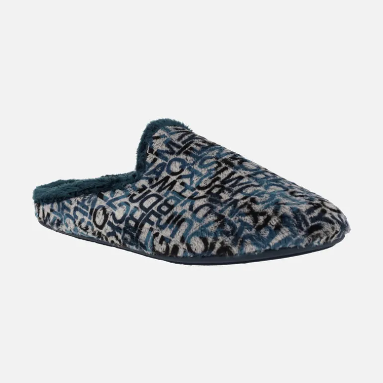 Zapatillas de casa descalzas para hombre con fondo de Letras