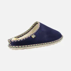 Zapatillas de casa descalzas en piel serraje con forro borreguillo