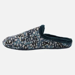 Zapatillas de casa descalzas para hombre con fondo de Letras