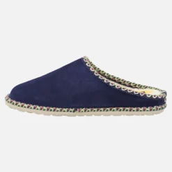 Zapatillas de casa descalzas en piel serraje con forro borreguillo