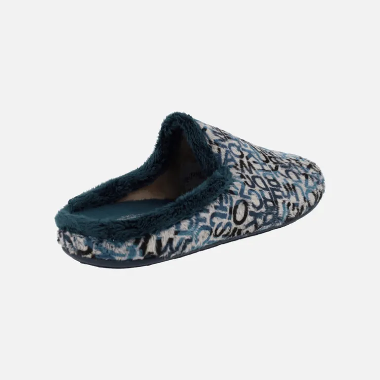 Zapatillas de casa descalzas para hombre con fondo de Letras