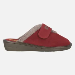 Zapatillas de casa en piel serraje con cierre de velcro