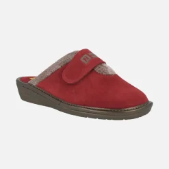 Zapatillas de casa en piel serraje con cierre de velcro