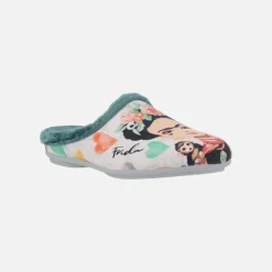 Zapatillas de casa Frida Soy la mujer de mi vida en combinado verde