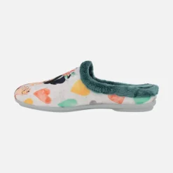 Zapatillas de casa Frida Soy la mujer de mi vida en combinado verde