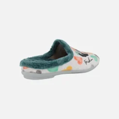Zapatillas de casa Frida Soy la mujer de mi vida en combinado verde