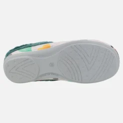 Zapatillas de casa Frida Soy la mujer de mi vida en combinado verde