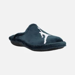 Zapatillas de casa para hombre en tejido azul con logo Jordan