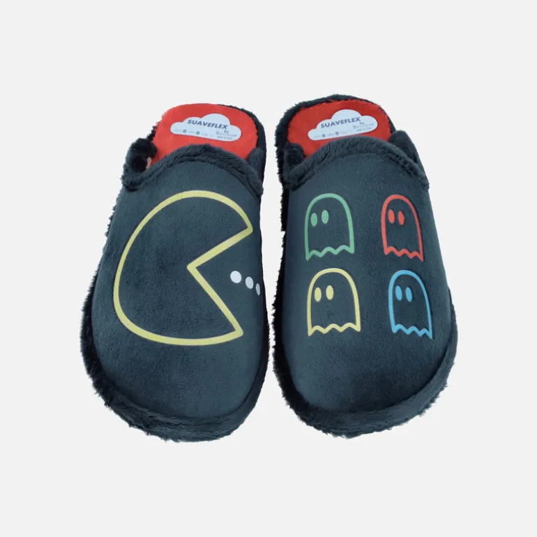 Zapatillas de casa para hombre Pac man