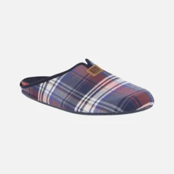 Zapatillas de casa para hombre en tejido a cuadros