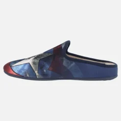 Zapatillas de casa para hombre con escudo de Capitán América