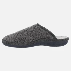 Zapatillas de casa para hombre en tejido Teddy gris