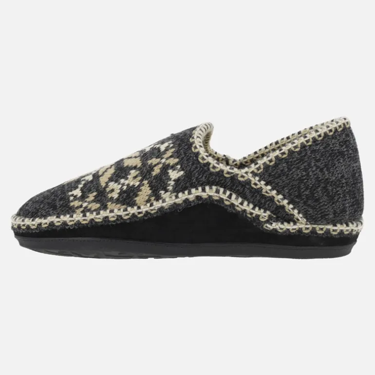 Zapatillas de casa para hombre cerradas en lana Himalaya negro