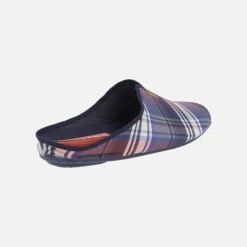 Zapatillas de casa para hombre en tejido a cuadros