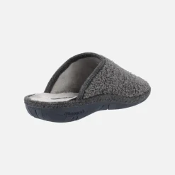 Zapatillas de casa para hombre en tejido Teddy gris