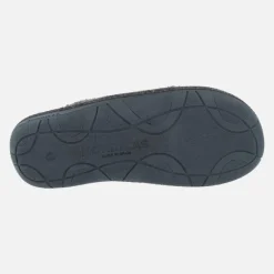 Zapatillas de casa para hombre en tejido Teddy gris