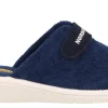 Zapatillas de casa para mujer en toalla azul marino con cierre de velcro