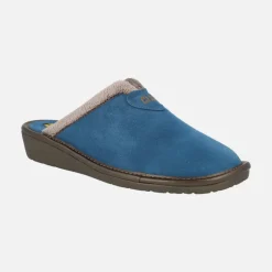 Zapatillas de casa para mujer en serraje azul Top Line