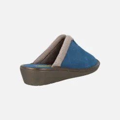 Zapatillas de casa para mujer en serraje azul Top Line