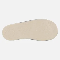 Zapatillas de casa para mujer en tejido estampado en gris y amarillo