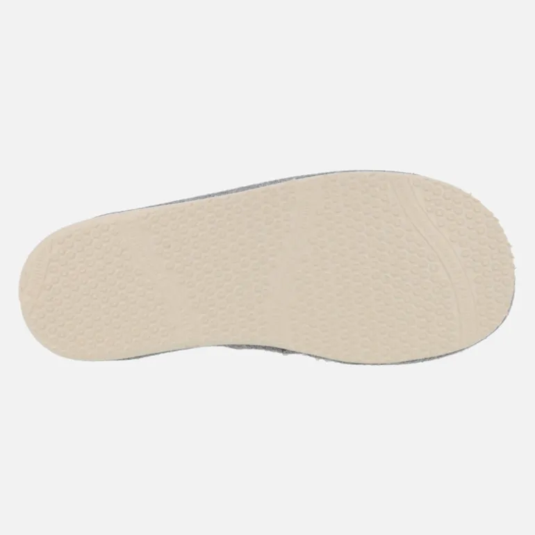 Zapatillas de casa para mujer en tejido estampado en gris y amarillo
