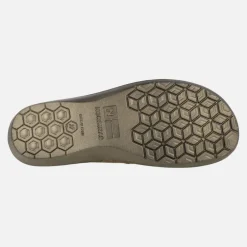 Zapatillas de casa para mujer en ante taupe con cierre de velcro
