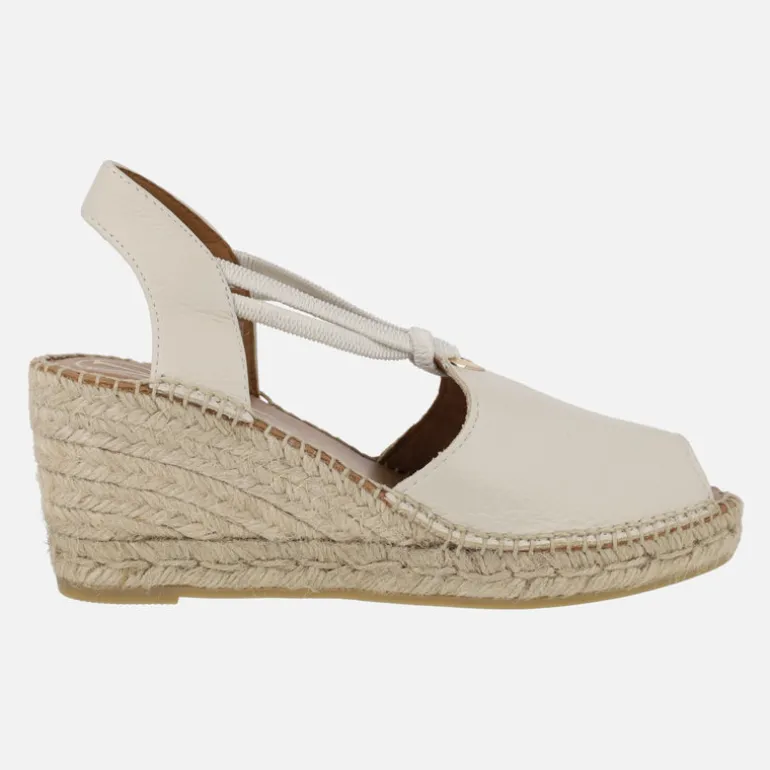 Zapatillas de esparto abiertas de puntera con elásticos