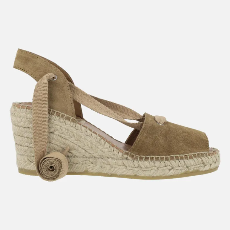 Zapatillas de esparto abiertas de puntera con cintas Viguera 2137