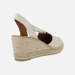 Zapatillas de esparto abiertas de puntera con elásticos