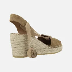 Zapatillas de esparto abiertas de puntera con cintas Viguera 2137