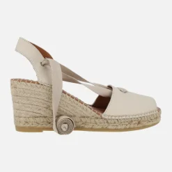Zapatillas de esparto abiertas de puntera con cintas Viguera 2137