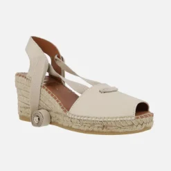 Zapatillas de esparto abiertas de puntera con cintas Viguera 2137