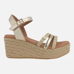 Zapatillas de esparto Albany Oro yute con pulsera y hebilla
