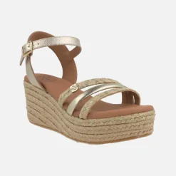 Zapatillas de esparto Albany Oro yute con pulsera y hebilla