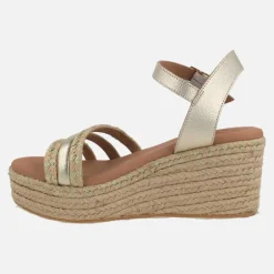 Zapatillas de esparto Albany Oro yute con pulsera y hebilla