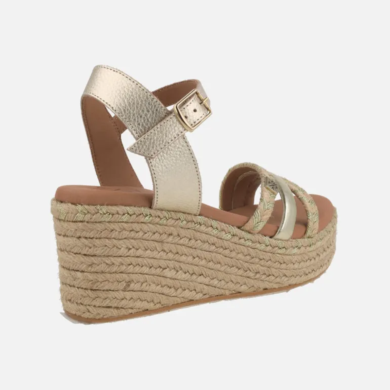 Zapatillas de esparto Albany Oro yute con pulsera y hebilla