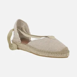 Zapatillas de esparto bajas con cintas para atar