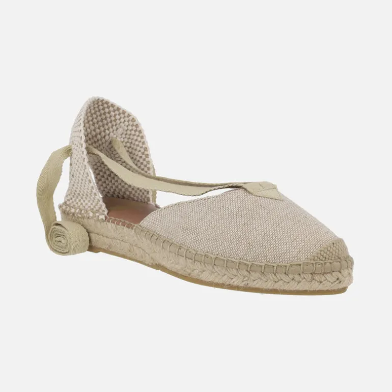 Zapatillas de esparto bajas con cintas para atar