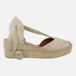 Zapatillas de esparto con cintas y cuña Yuteflex