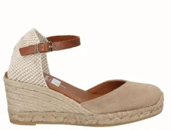Zapatillas de esparto con pala en serraje y pulsera al tobillo