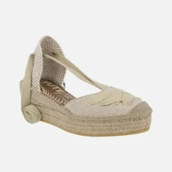Zapatillas de esparto con cintas y cuña Yuteflex