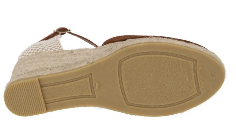 Zapatillas de esparto con pala en serraje y pulsera al tobillo