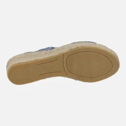 Zapatillas de esparto con cuña media y tiras trenzadas de rafia