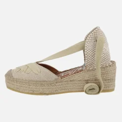 Zapatillas de esparto con cintas y cuña Yuteflex